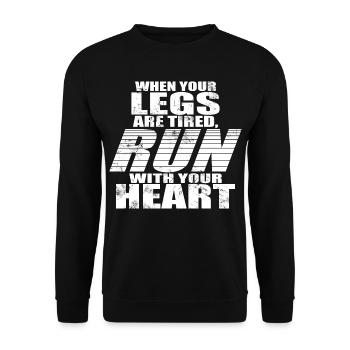 Courez avec votre coeur Courir T-shirt - Sweat-shirt Unisexe - noir - Devant - Alina (178cm) & Michal (187cm)