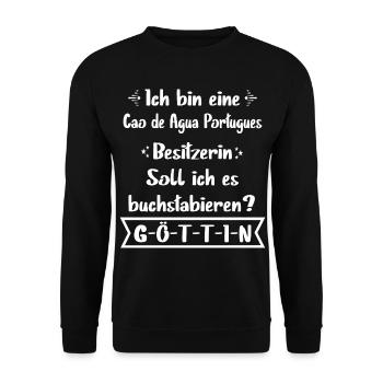 Cao de Agua Portugues Portugiesischer Wasserhund - Unisex Pullover - Schwarz - Vorne - Alina (178cm) & Michal (187cm)