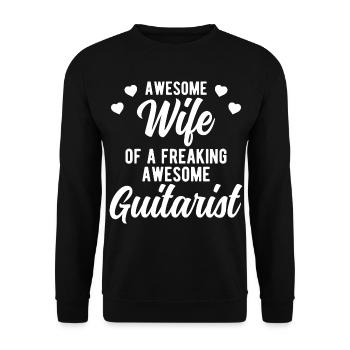 Funny Guitarist Husband Phrase Gift for - Unisex Sweatshirt - black - Front - Alina (178cm) & Michal (187cm)