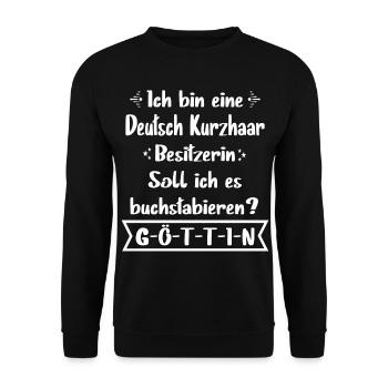 Deutsch Kurzhaar - Deutsch Kurzhaar - Unisex Pullover - Schwarz - Vorne - Alina (178cm) & Michal (187cm)