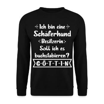 Schäferhund - Deutscher Schäferhund - Unisex Pullover - Schwarz - Vorne - Alina (178cm) & Michal (187cm)