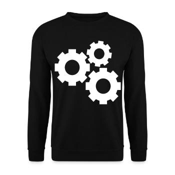 Zahnräder - Unisex Pullover - Schwarz - Vorne - Alina (178cm) & Michal (187cm)