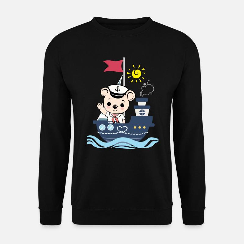 Cute sailor bear - Unisex Sweatshirt - black