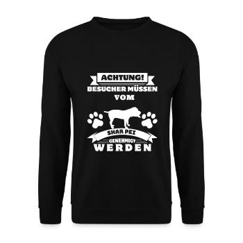 Shar Pei - Unisex Pullover - Schwarz - Vorne - Alina (178cm) & Michal (187cm)