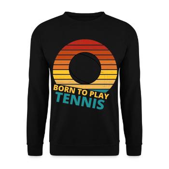 tennis / Tennis / Tennis / Tennis / Tennis jouer - Sweat-shirt Unisexe - noir - Devant - Alina (178cm) & Michal (187cm)