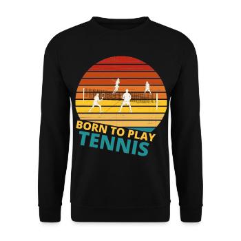 tennis / Tennis / Tennis / Tennis / Tennis jouer - Sweat-shirt Unisexe - noir - Devant - Alina (178cm) & Michal (187cm)