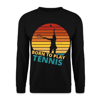 tennis / Tennis / Tennis / Tennis / Tennis jouer - Sweat-shirt Unisexe - noir - Devant - Alina (178cm) & Michal (187cm)