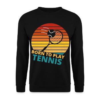 tennis / Tennis / Tennis / Tennis / Tennis jouer - Sweat-shirt Unisexe - noir - Devant - Alina (178cm) & Michal (187cm)