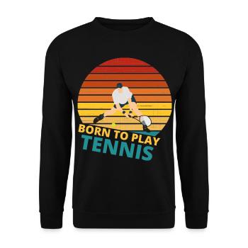 tennis / Tennis / Tennis / Tennis / Tennis jouer - Sweat-shirt Unisexe - noir - Devant - Alina (178cm) & Michal (187cm)