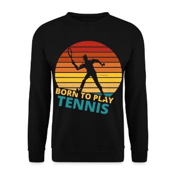 tennis / Tennis / Tennis / Tennis / Tennis jouer - Sweat-shirt Unisexe - noir - Devant - Alina (178cm) & Michal (187cm)