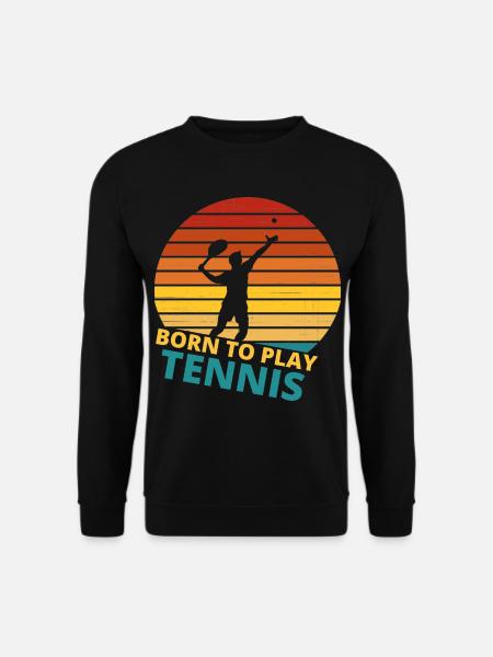 tennis / Tennis / Tennis spieler / Tennis Spielen - Unisex Pullover - Schwarz