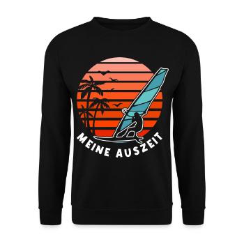 Meine Auszeit Windsurfing - Unisex Pullover - Schwarz - Vorne - Alina (178cm) & Michal (187cm)