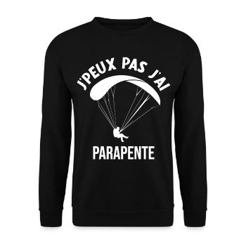 J'peux Pas j'ai Parapente T-shirt Parapentiste - Sweat-shirt Unisexe - noir - Devant - Alina (178cm) & Michal (187cm)