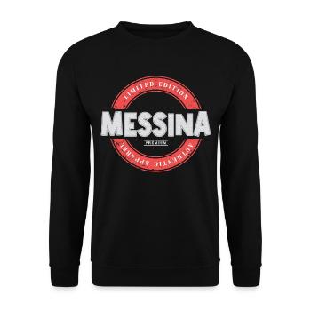 Messina Italy City Skyline Home Love - Unisex Sweatshirt - black - Front - Alina (178cm) & Michal (187cm)