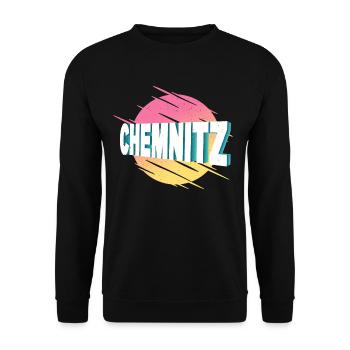 Chemnitz Germany City Font Vintage Retro - Unisex Sweatshirt - black - Front - Alina (178cm) & Michal (187cm)