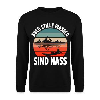 Kajak Geschenkidee Kanu Paddeln Kajakfahren - Unisex Pullover - Schwarz - Vorne - Alina (178cm) & Michal (187cm)