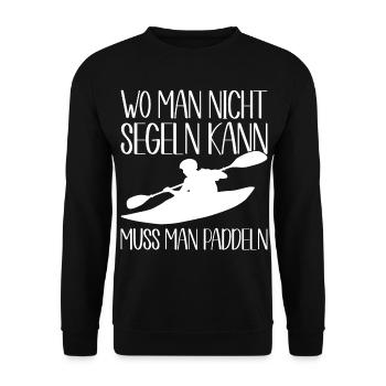 Kajak Geschenkidee Kanu Paddeln Kajakfahren - Unisex Pullover - Schwarz - Vorne - Alina (178cm) & Michal (187cm)
