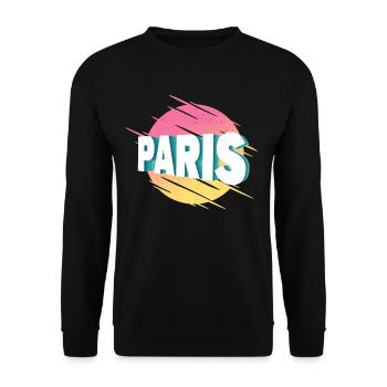 Paris France City Font Vintage Rétro - Sweat-shirt Unisexe - noir - Devant - Alina (178cm) & Michal (187cm)