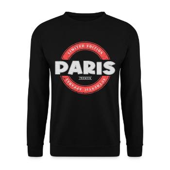 Paris France City Skyline Home Love - Unisex Sweatshirt - black - Front - Alina (178cm) & Michal (187cm)