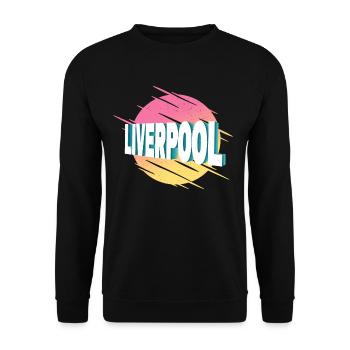 Liverpool Angleterre Royaume-Uni Royaume-Uni City Font - Sweat-shirt Unisexe - noir - Devant - Alina (178cm) & Michal (187cm)