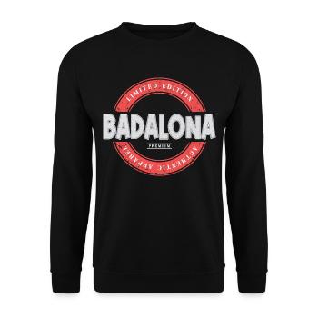 Badalona Espagne Ville Skyline Accueil Amour Vacances - Sweat-shirt Unisexe - noir - Devant - Alina (178cm) & Michal (187cm)