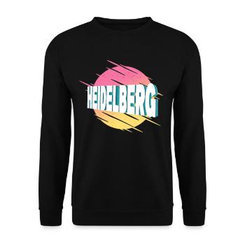 Heidelberg Deutschland Stadt Schrift Vintage Retro - Unisex Pullover - Schwarz - Vorne - Alina (178cm) & Michal (187cm)