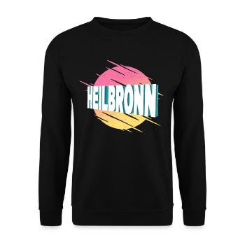 Heilbronn Deutschland Stadt Schrift Vintage Retro - Unisex Pullover - Schwarz - Vorne - Alina (178cm) & Michal (187cm)