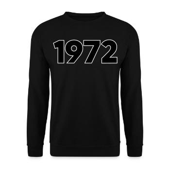 1972 Jahr Geburtsjahr - Unisex Pullover - Schwarz - Vorne - Alina (178cm) & Michal (187cm)