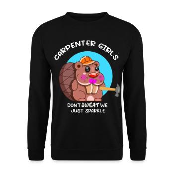 Carpenter Girls Don't Sweat We Just Sparkle Woodwo - Unisex Pullover - Schwarz - Vorne - Alina (178cm) & Michal (187cm)