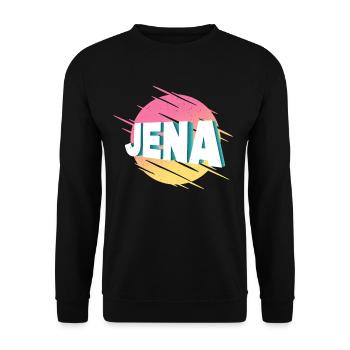 Jena Germany City Font Vintage Retro - Unisex Sweatshirt - black - Front - Alina (178cm) & Michal (187cm)