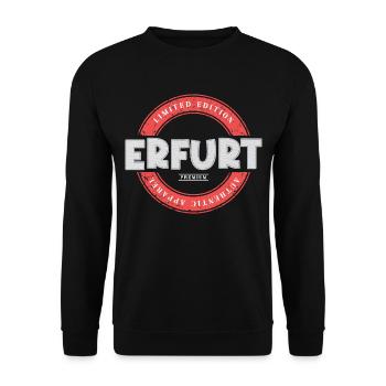 Erfurt Deutschland Stadt Skyline Heimat Liebe - Unisex Pullover - Schwarz - Vorne - Alina (178cm) & Michal (187cm)