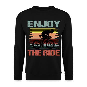 Bike Riding Man Enjoy the Ride - Unisex Sweatshirt - black - Front - Alina (178cm) & Michal (187cm)
