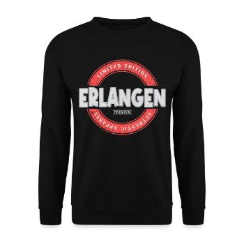 Erlangen Deutschland Stadt Skyline Heimat Liebe - Unisex Pullover - Schwarz - Vorne - Alina (178cm) & Michal (187cm)