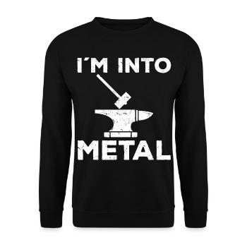 Blacksmith Gift | Profession Anvil Craft Forging - Unisex Sweatshirt - black - Front - Alina (178cm) & Michal (187cm)