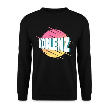 Koblenz Germany City Font Vintage Retro - Unisex Sweatshirt - black - Front - Alina (178cm) & Michal (187cm)