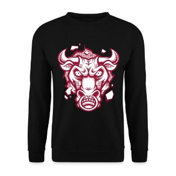 Bull Head Bull Strong Wild Power Animal - Unisex Sweatshirt - black - Front - Alina (178cm) & Michal (187cm)
