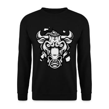 Bull Head Bull Strong Wild Power Animal - Unisex Sweatshirt - black - Front - Alina (178cm) & Michal (187cm)