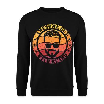 Awesome guy with beard - Unisex Pullover - Schwarz - Vorne - Alina (178cm) & Michal (187cm)