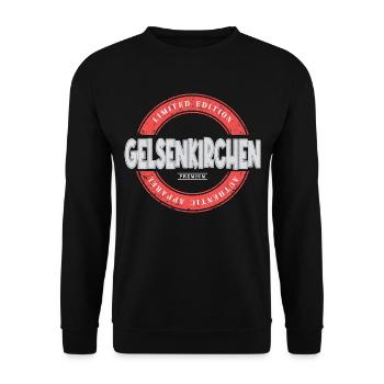 Gelsenkirchen Deutschland Stadt Skyline Heimat - Unisex Pullover - Schwarz - Vorne - Alina (178cm) & Michal (187cm)