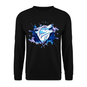 Wolf Wolfhead Predator Splash Grunge Art - Sweat-shirt Unisexe - noir - Devant - Alina (178cm) & Michal (187cm)