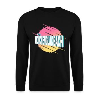 Mönchengladbach Germany City Font Vintage - Unisex Sweatshirt - black - Front - Alina (178cm) & Michal (187cm)