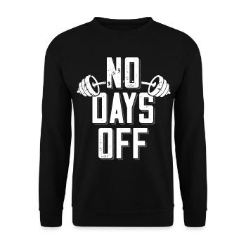 Pas de jours de congé Bodybuilder disant Barbell - Sweat-shirt Unisexe - noir - Devant - Alina (178cm) & Michal (187cm)