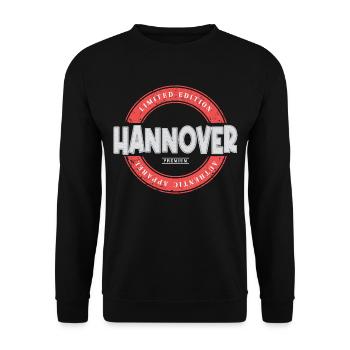 Hannover Deutschland Stadt Skyline Heimat Liebe - Unisex Pullover - Schwarz - Vorne - Alina (178cm) & Michal (187cm)