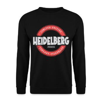 Heidelberg Deutschland Stadt Skyline Heimat Liebe - Unisex Pullover - Schwarz - Vorne - Alina (178cm) & Michal (187cm)