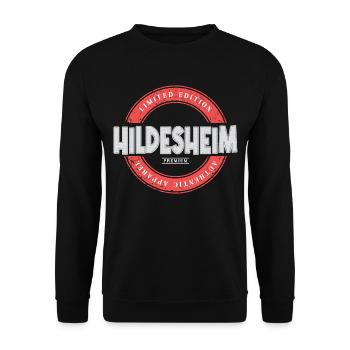 Hildesheim Deutschland Stadt Skyline Heimat Liebe - Unisex Pullover - Schwarz - Vorne - Alina (178cm) & Michal (187cm)