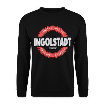 Ingolstadt Deutschland Stadt Skyline Heimat Liebe - Unisex Pullover - Schwarz - Vorne - Alina (178cm) & Michal (187cm)