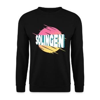 Solingen Germany City Font Vintage Retro - Unisex Sweatshirt - black - Front - Alina (178cm) & Michal (187cm)