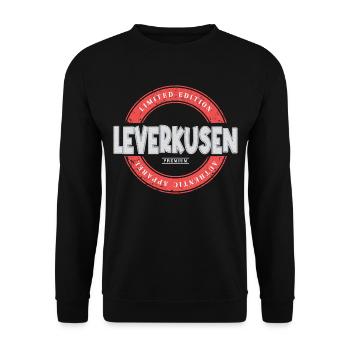 Leverkusen Deutschland Stadt Skyline Heimat Liebe - Unisex Pullover - Schwarz - Vorne - Alina (178cm) & Michal (187cm)