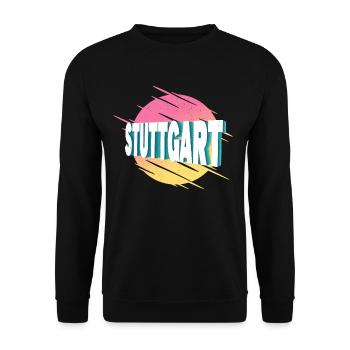 Stuttgart Germany City Font Vintage Retro - Unisex Sweatshirt - black - Front - Alina (178cm) & Michal (187cm)