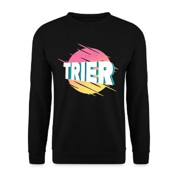Trier Germany City Font Vintage Retro - Unisex Sweatshirt - black - Front - Alina (178cm) & Michal (187cm)